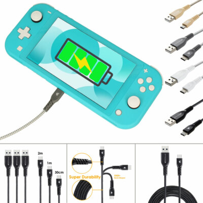 Strong BRAIDED USB C Charger Charging Cable for Nintendo