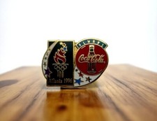 Atlanta 1996 Olympic Coca-Cola Enamel Lapel Pin Badge Torch Always Coke