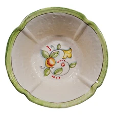 Large Hand Painted Made In ITALY Vintage Floral Salad Bowl Pasta