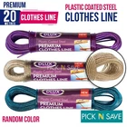 Clothes Washing Line 2 x 20m Plastic Coated steel Laundry Rope Outdoor