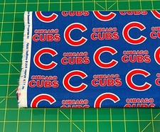 Chicago Cubs Fabric, HALF YARD, Baseball Sports Team 100 Cotton Fabric-Washed