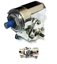 Chrome Ford T-bucket Style Reversed Corvair Steering Box 201 Ratio U Joint