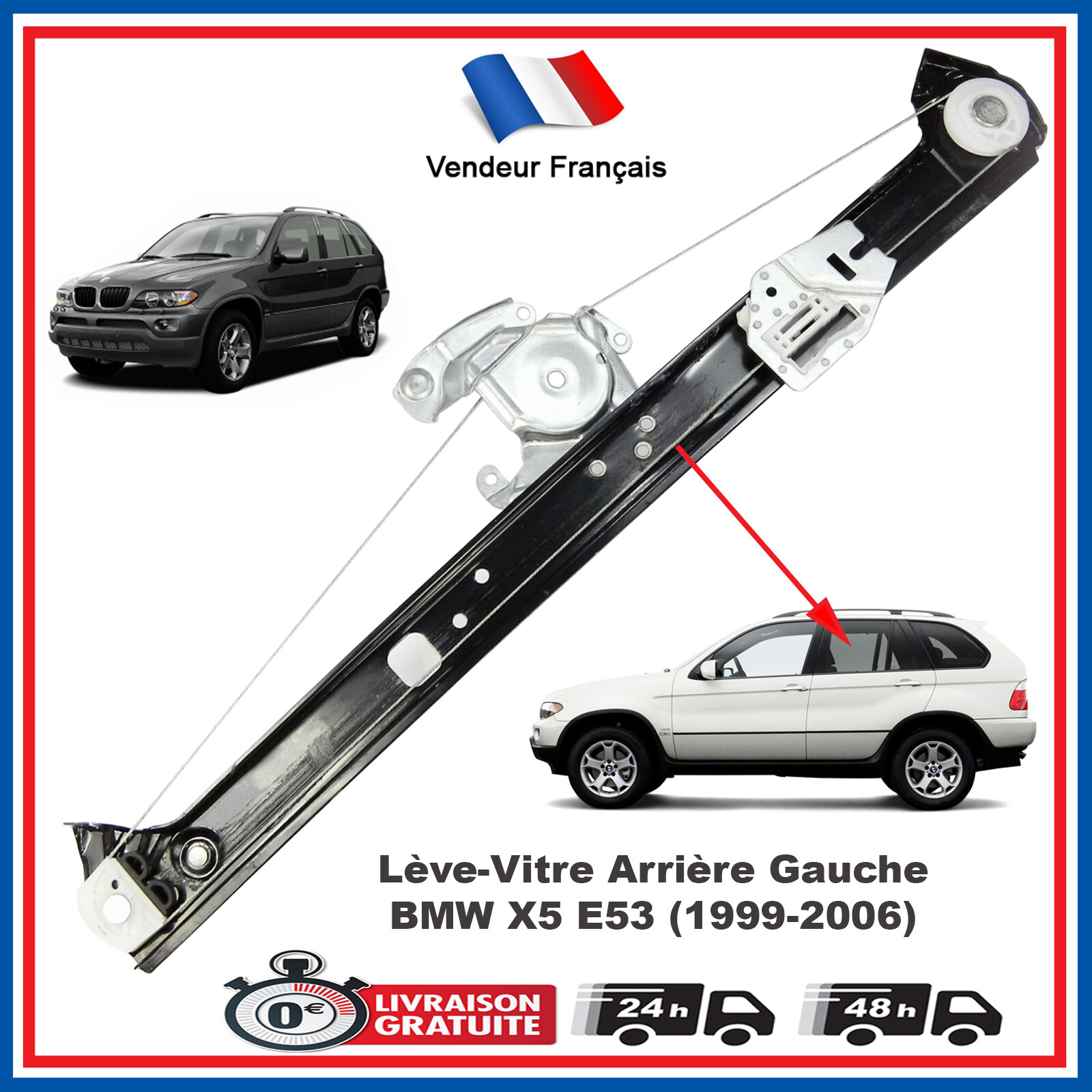 Lève-vitre arrière gauche pour BMW X5 E53 : voyagez sereinement en famille avec le code 7125059