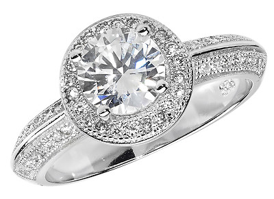 Geniune massiver 925 Sterlingsilber CZ Damen Frauen Ring Größe J-T brandneu