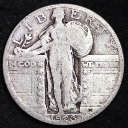 1926 Standing Liberty Quarter Silver GOOD / VG FULL DATE FREE SHIPPING!