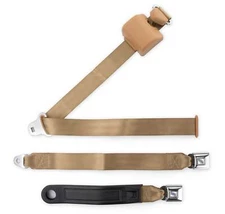 RetroBelt 20" Tan Push Button Shoulder Belt Bench Seat Safety Seatbelt