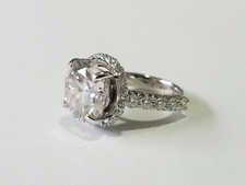 10.00 Carat Charles & Colvard Halo Design Moissanite Ring in 14K Gold