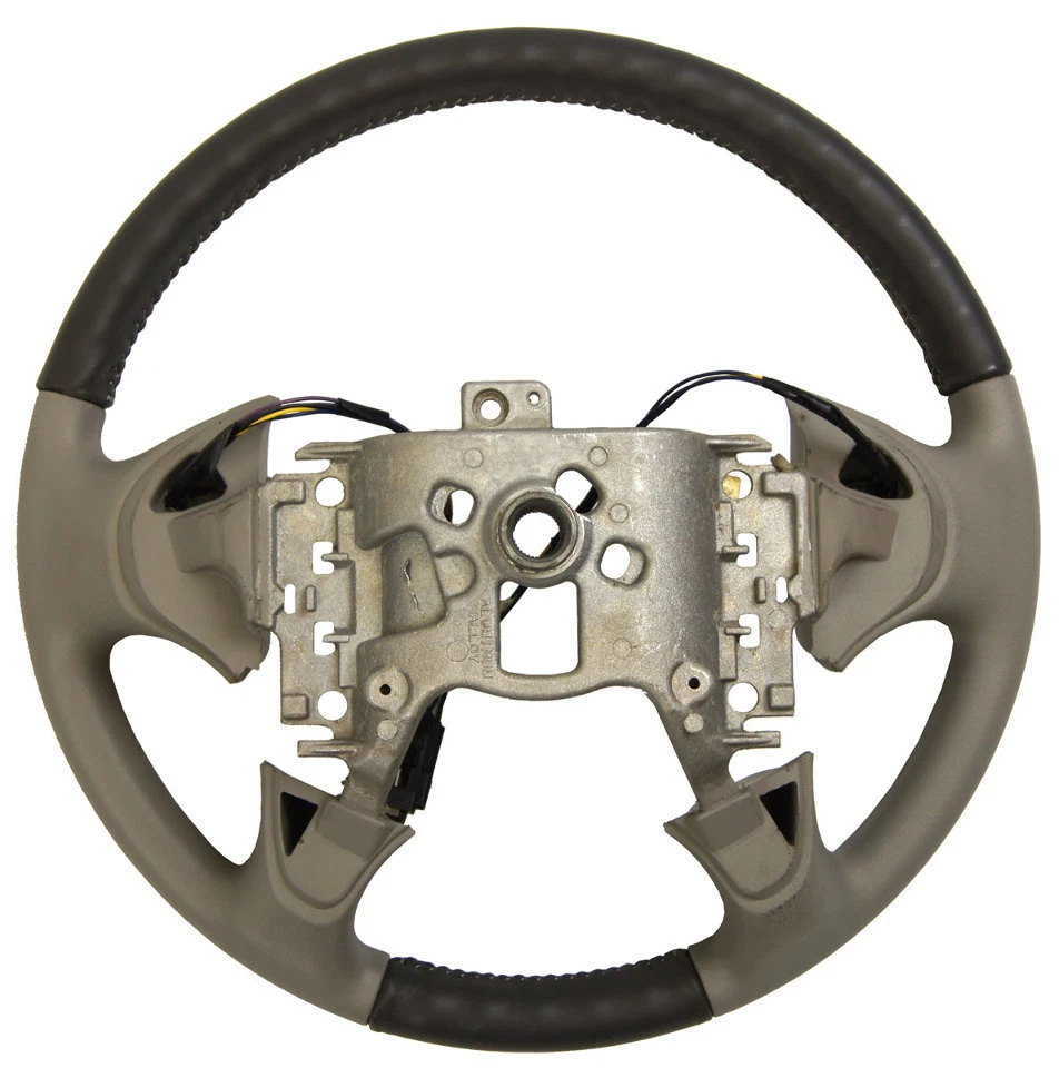 Volante Buick Rendezvous 2002-2007 couro cinza dois tons com interruptores de áudio - Imagem 4 de 4