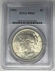 1923 Peace Silver Dollar Coin PCGS MS 62 (49) A