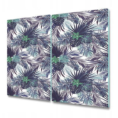 Glass Kitchen Chopping Board Tropical Leaves | Exotic Abstract Design | 2x30x52