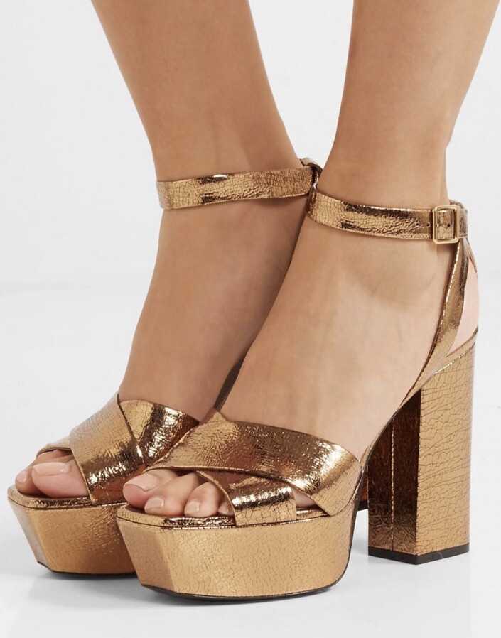 Saint Laurent Farrah Criss Cross Platforms- Size 39.5- Retail $995