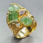 12 ct+ rock gems Natural Tourmaline Ring 925 Sterling Silver Size 7.5 /R450003