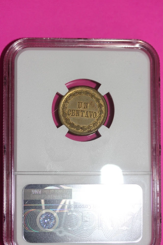 1877 MS 62 Dominican Republic 1 Centavo Coin NGC Certified Graded Authentic 660 - Image 2 of 3