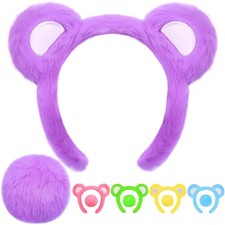 Bear Ears Headband And Tail Set Bear Costume Animal Ears For Adult Women Men