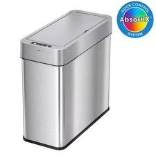 4 Gal. / 16 Liter Stainless Steel Household Metal Trash Can with Sensor Lid and