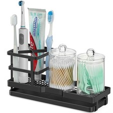 Toothbrush Holders for Bathrooms, Cotton Swabs  Cups Dispenser Set