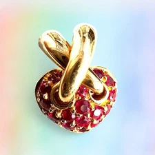 Chaumet Mini Liens 18ct Gold Heart Rubies