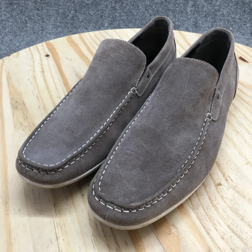 Kenneth Cole Reaction Zapatos Para Hombres 11.5 M Mocasines Super Humanos Cuero Gris Puntera Sin usar, en caja Foto 3 de 4