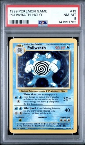 1999 Pokemon Base Set - Poliwrath Holo #13 PSA 8 NM-MT