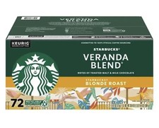 Starbucks Blonde Roast K-Cup Coffee Pods, Veranda Blend 72 ct. BB 11/24/2026