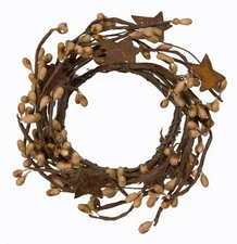 Brown 4x4 Wreath Rustic Candle Decor Seasonal Wall Hanging for Home Aesthetics