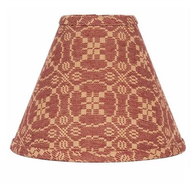 New Primitive Colonial RED LOVERS KNOT COVERLET LAMP SHADE Clip 10''