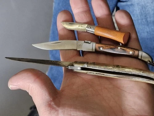 Lot of 3 Vintage Laguiole Opinel Including Laguiole 55 Sauzède Angély...