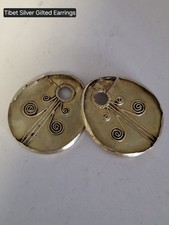 Sehr Selten Silber gilted Tibet Ohrringe sammler stücke
