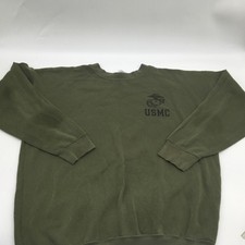 USMC Sweatshirt Mens XL Green Crewneck Military Fleece READ Description