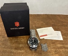 Swiss Army Victorinox Maverick Stainless Steel Black Dial Men's Watch W Box READ