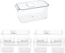 Refrigerator Food Storage Containers, Produce Saver Stackable Container with Lid