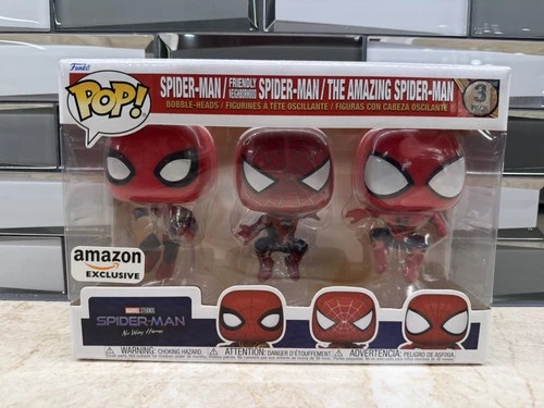 Funko Pop The Amazing Friendly Neighborhood Spider-Man No Way Home Amazon 3 Pack