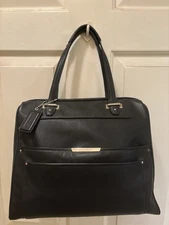 Coach Taylor Large Black Leather Bowler Satchel F30965