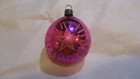 Vintage Christmas Hot Pink Glass Mica Star Stencil Ornament