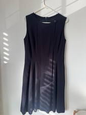 CHANEL Black Sleeveless A-Line Knee Length Dress Round Neck Size 40