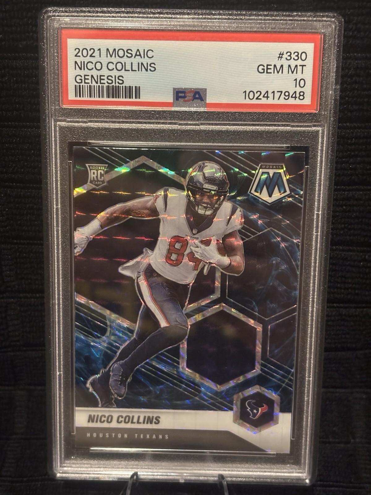 2021 Mosaic Nico Collins Genesis #330 Rookie RC PSA 10 GEM MT * Texans