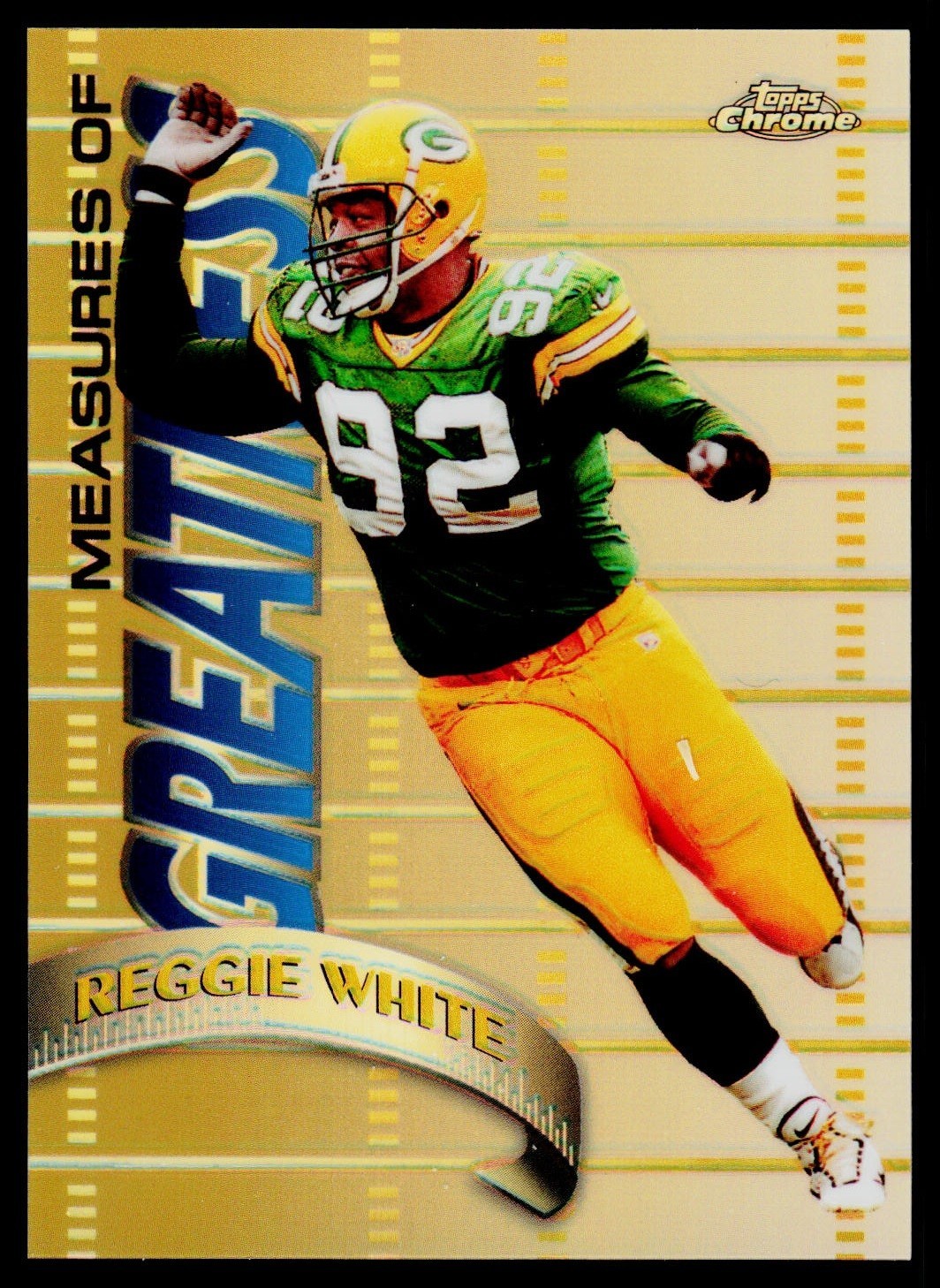 1998 Topps Chrome Measures of Greatness Refractor Reggie White #MG8 HOF