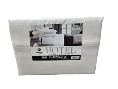 White 6 Piece Sheet Set Egyptian Cotton 700 Thread Count Hotel Colection QUEEN