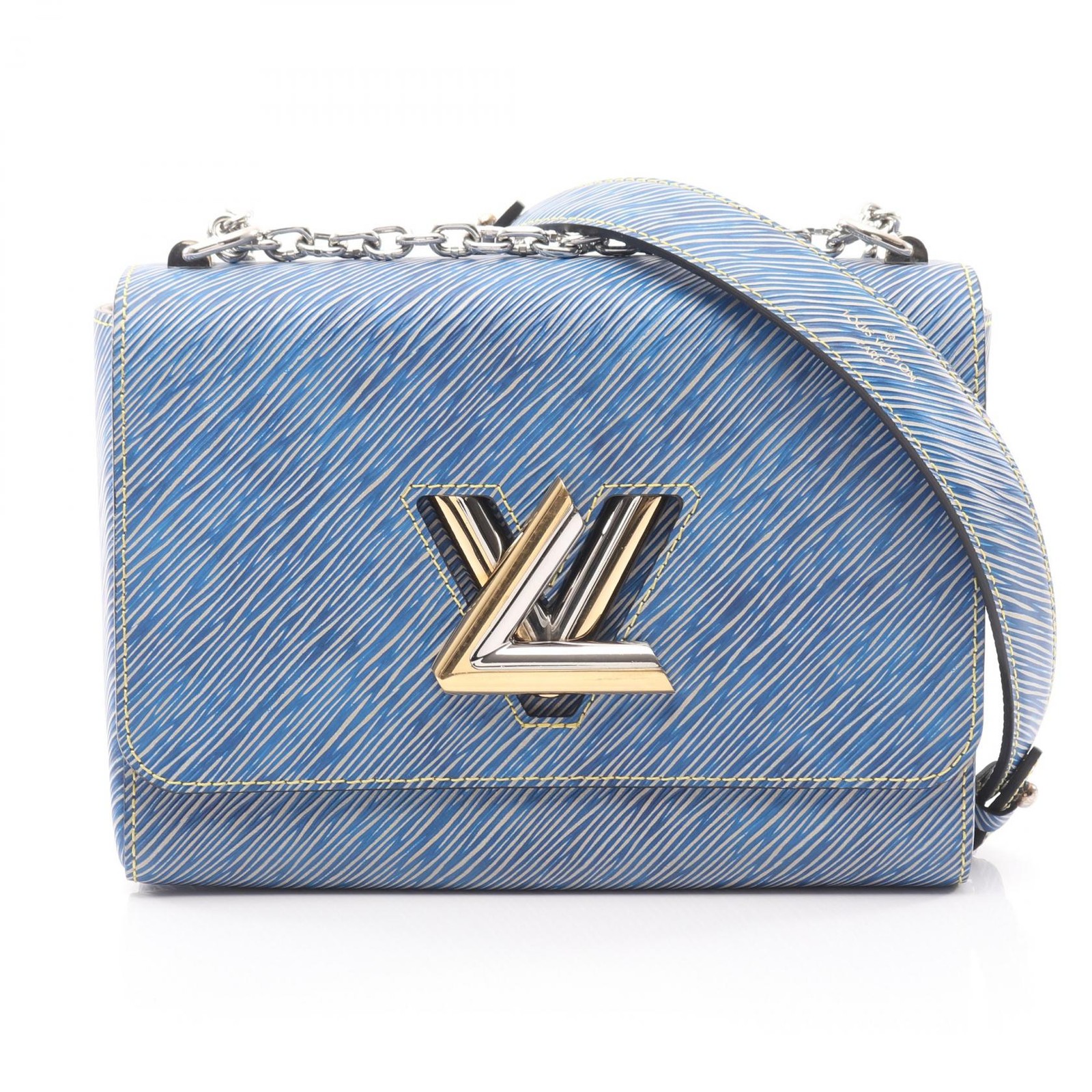 LOUIS VUITTON Twist MM chain Shoulder Bag M51065 Epi leather Denim light Used