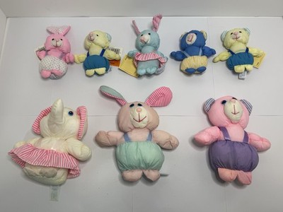 Lot of (8) Vintage 1980's Dan Dee & Other Nylon Parachute Plush Stuffed Animals