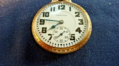 Vintage Antique Hamilton Wadsworth 992 Gold Filled Open-Faced Pocket Watch