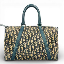 Borsa Boston originale CHRISTIAN DIOR Navy Trotter Canvas da donna KC231