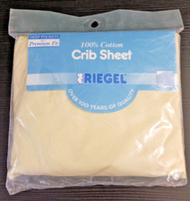 Vintage Cotton Fitted Crib Sheet Riegel 28"x 52" Yellow Vintage NOS