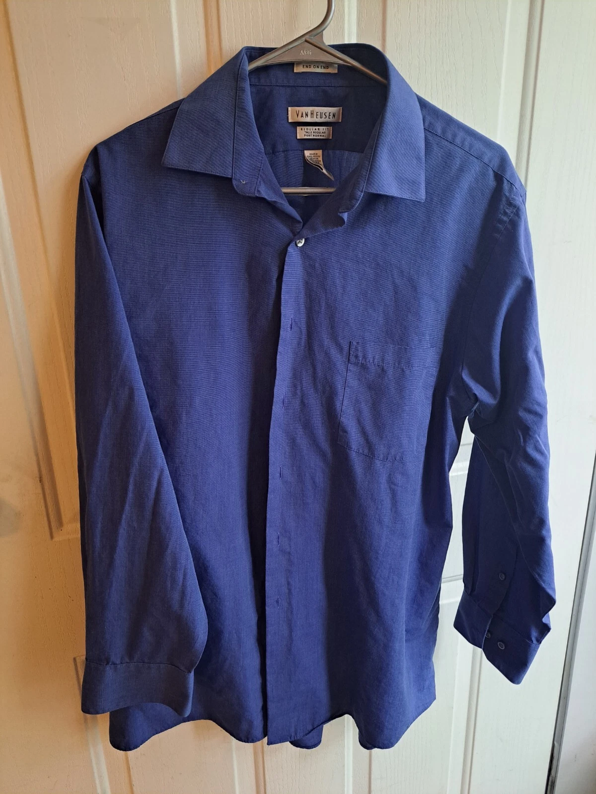 VANS Camicia Van Heu uomo L blu abbottonata Oxford 16 fine su estremità vestito