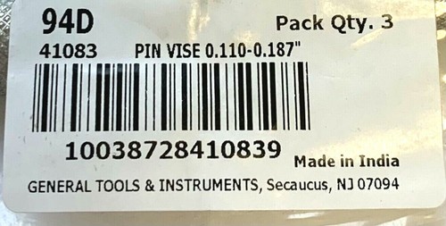 GENERAL TOOLS #94D EINEND-PIN-SCHRAUBSTOCK - 0,110"" - 0,187"" KAPAZITÄT #41083 - Bild 8 von 8