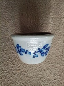 VINTAGE SALMON FALLS POTTERY VINES  SALT GLAZED PLANTER BOWL CROCK 2002 DOVER NH