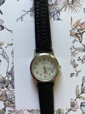 Royal Crown Quartz Watch 25 mm 03-252L Stainless Steele Needs a Battery 3 ATM