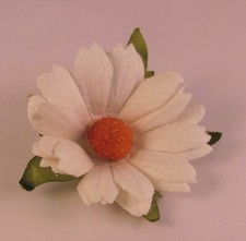 White Daisy Flower Mens Lapel Pin