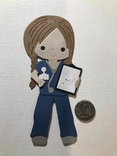 HANDMADE Paper Die Cut Scrapbooks Card Embellishment 1 Medical Girl