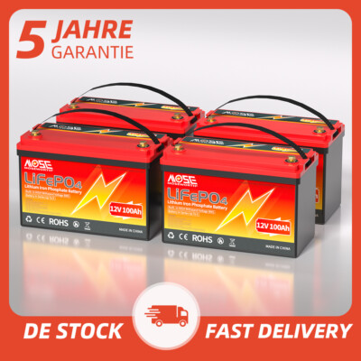 48V 100Ah 12V 400Ah LiFePO4 Lithium Batterie BMS RV Solaranlage Wohnmobil Boot